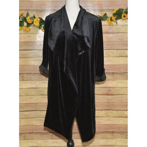 JL Jules & Leopold Jacket Women’s M Black Velvet Evening Wear Mid Length MINT - Picture 3 of 11